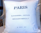 Cushion Cover, Shabby Chic Style, Paris street address