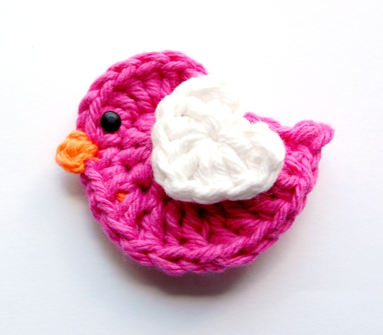 Baby Hair Clip - Baby Girl Hair Clip - Toddler Hair Clip -NEW Hot Pink  Crochet Bird Hair Clip,Girl, Baby, Toddler, Children clippies