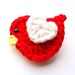 Baby Hair Clip - Crochet Hair Clip - Toddler Hair Clip  - NEW Red Crochet Bird Hair Clip,Girl, Baby, Toddler, Children clippies
