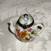 Limoges White Hand Painted Floral Miniature Teapot Trinket Box