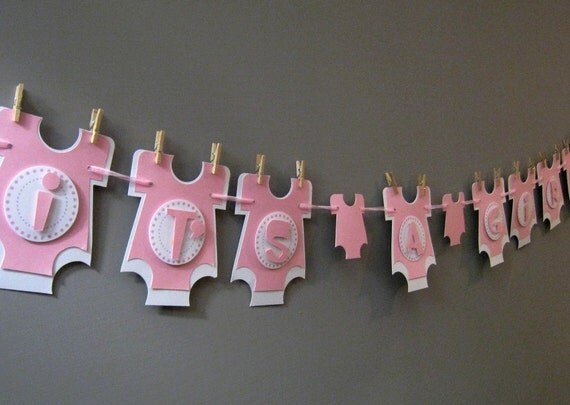 It's A Girl Banner - Baby Shower Banner Il_570xn