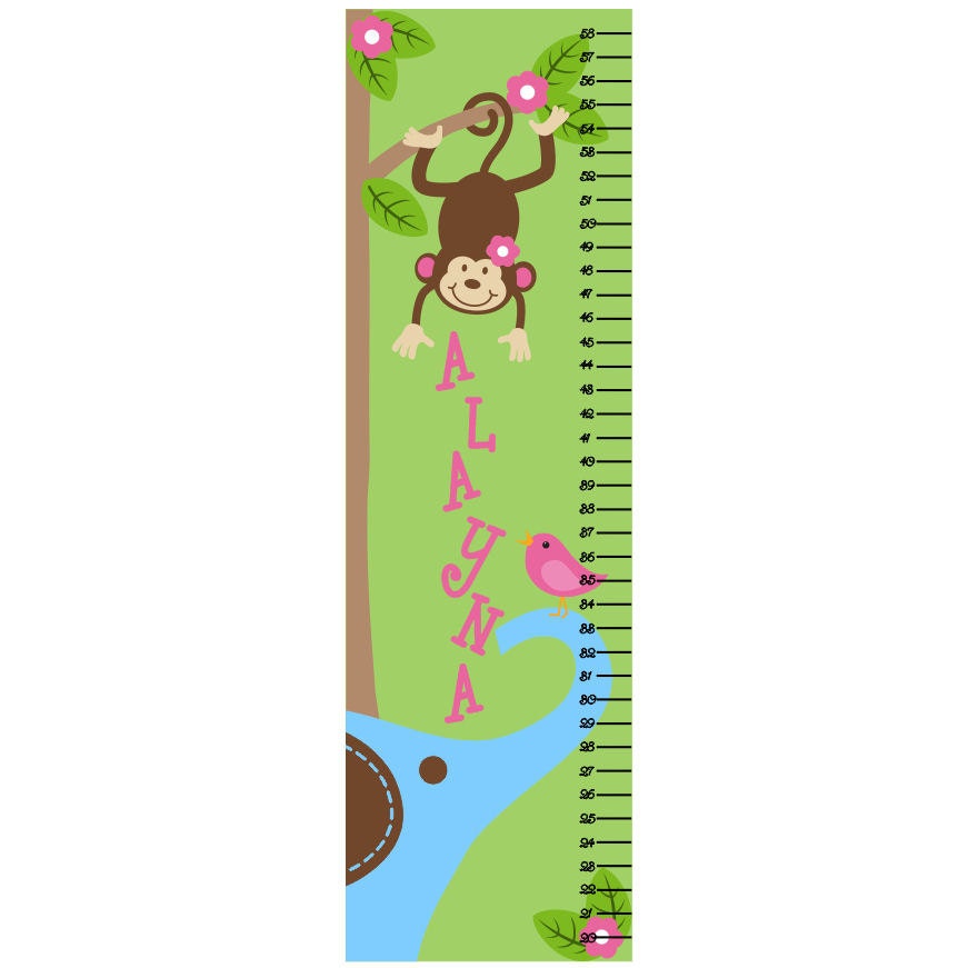 Growth Chart Children Canvas Growth Chart Monkey Tree
