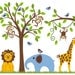 Monkey Wall Decal Elephant Kids Nursery Decor Baby Toddler