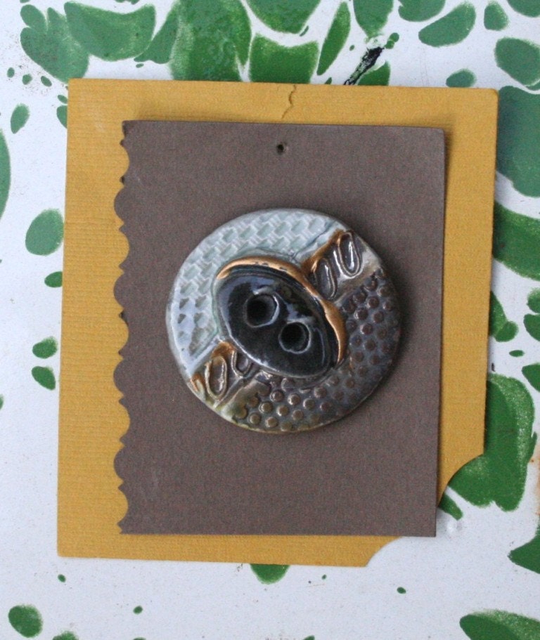 Raku Button I .....Japanese Raku Fired Clay