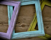 8x10 STACKED Pine Distressed Rustic Picture Frame blue, purple, green...you choose your color...HANDMADE