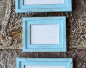 2) 8x10's AND 1) 5x7 Shabby Chic Distressed Picture Frame - Stacked Style - rustic home decor nursery decor wedding decor