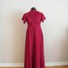 Vintage 1970s Burgundy Long Dress with Flutter Sleeves and Tie Waist