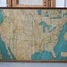 Vintage Framed Hammond's United States Map - Rustic Charm