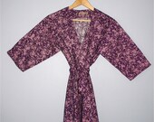 Plus Size Womens Robe. Dressing Gown. Wrap. Knee Length. Rhythmic Lilac.