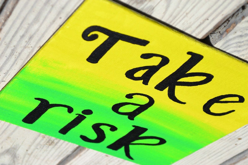 Take a Risk Quote on 8x8 Canvas Panel