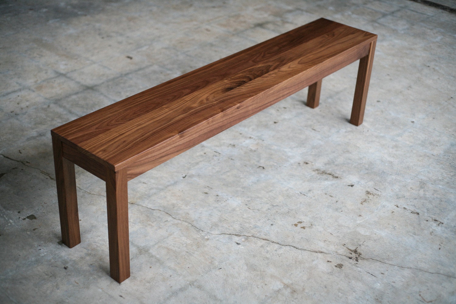 Parsons Style Bench Solid Walnut