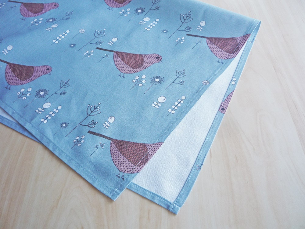 Cute bird tea towel/dish cloth, 100% cotton
