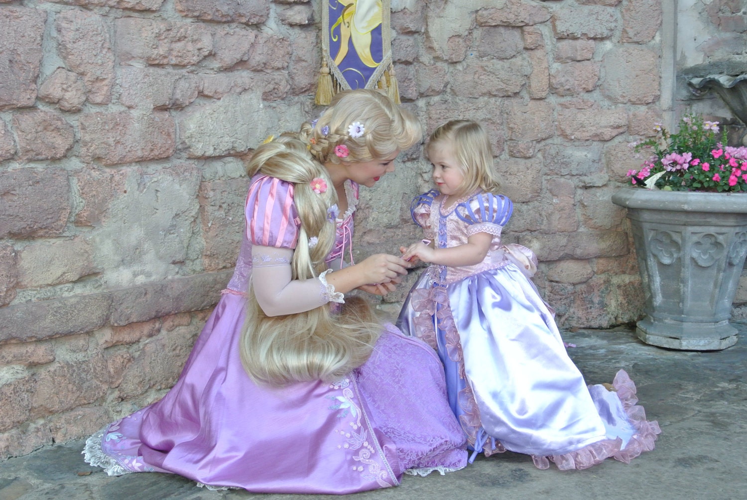 Rapunzel flower girl ball gown