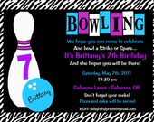 Bowling party birthday invitation...DIY you print custom photo card by delightfulprints Il_170x135