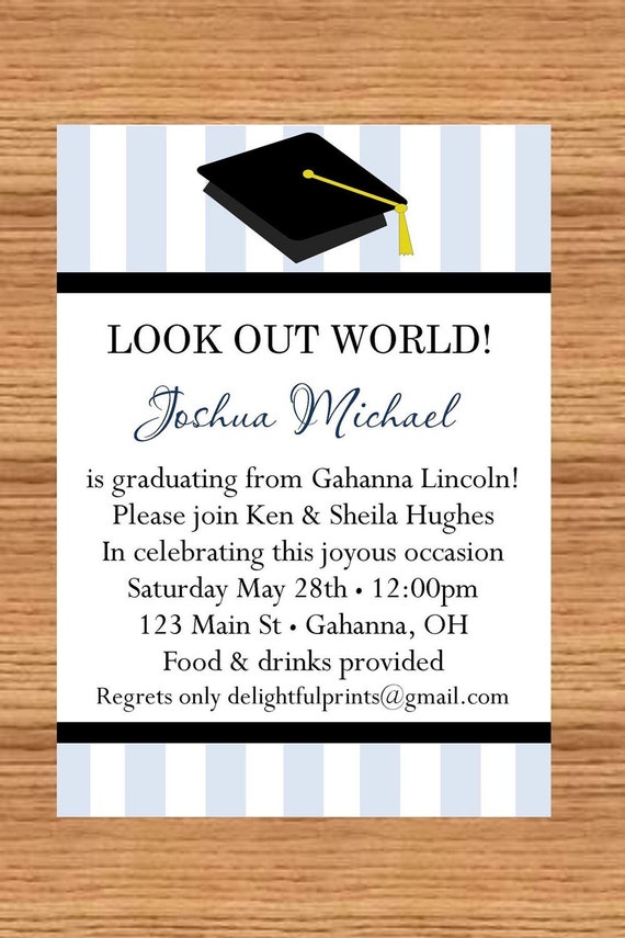 Graduation invitation announcement boy/girl any color FREE Thank You card...DIY you print custom photo card by delightfulprints Il_570xn
