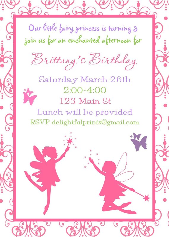 Fairy garden princess birthday or shower invite...DIY you print custom photo card by delightfulprints Il_570xn