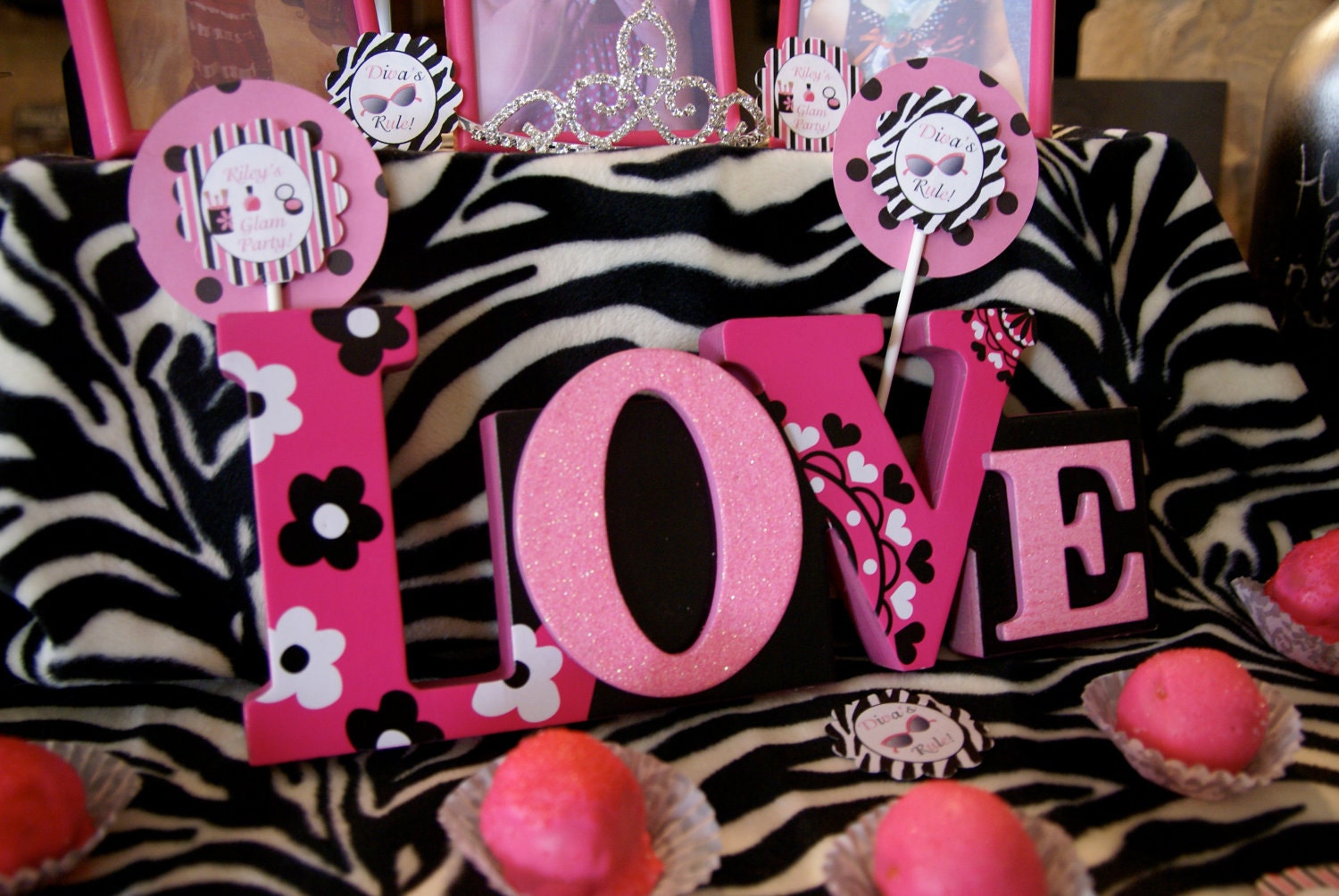 Glamour makeup diva party complete party package printable with personalization NO invite by delightfulprints Il_570xn