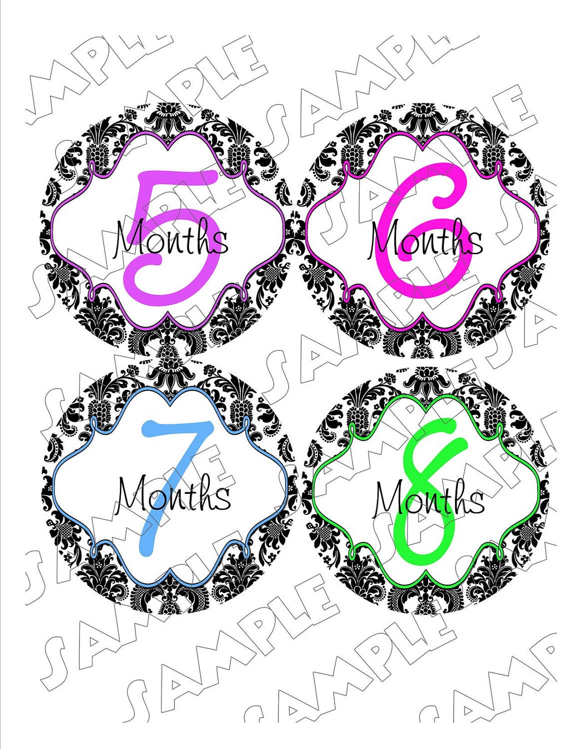 DIY Printable Monthly Onesie Stickers