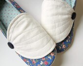 Women's Slippers - Blue, Pink, and White Hosta Slippers