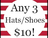 Mix & Match Any 3 Hat or Shoes Patterns