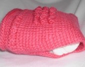 crochet wool diaper cover soaker pink with ruffles on behind size medium