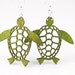 Sea Turtles - Laser Cut Wood Earrnings - from Sustainable Resources
