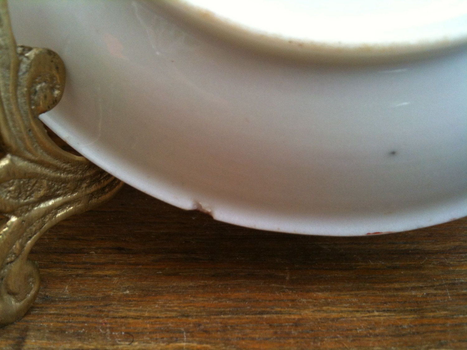 Vintage English Asian Style Saucer, with Chicken Cock & Monogram
