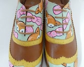 SALE Tan, Mint and Cream Fox Brogues - Sz UK 4, US 6, Eur 37