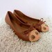 SALE Hand Painted Brown Bear Ballet Flats - Size UK 8, Eur 41, US 10.5