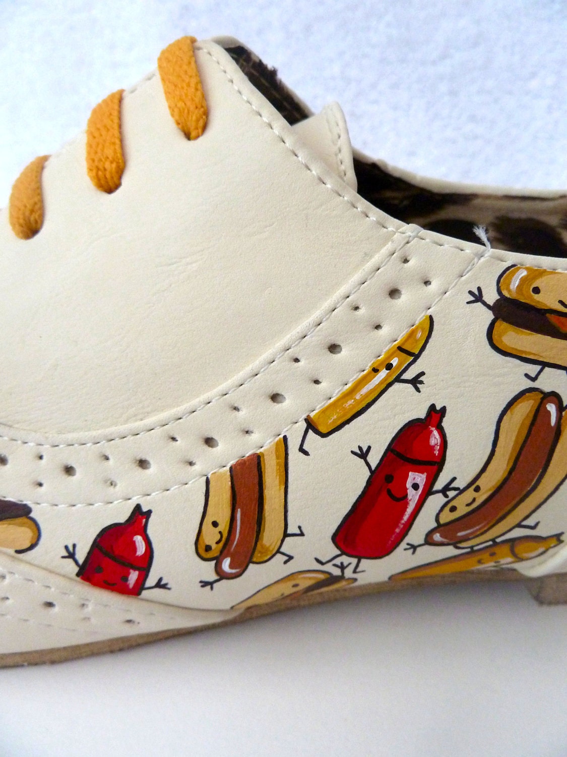 Hand Painted Junk Food Brogues - Sz UK 7, US 9, Eur 40