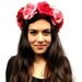 Rose Flower Crown - Raspberry Pink and Red, Velvet Rose Flower Crown. Spring Accessory, Frida Kahlo, Lana Del Ray, High Fashion