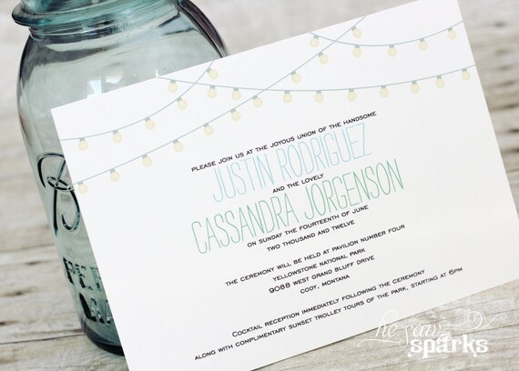 Vintage Lights Invitation - Printable - DIY