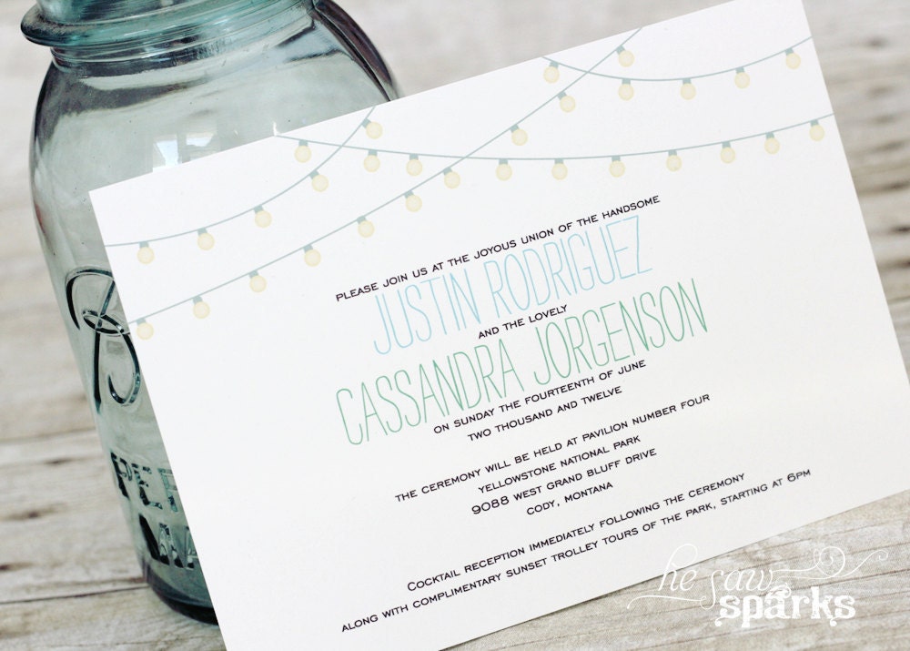 Vintage Lights Invitation - Printable - DIY