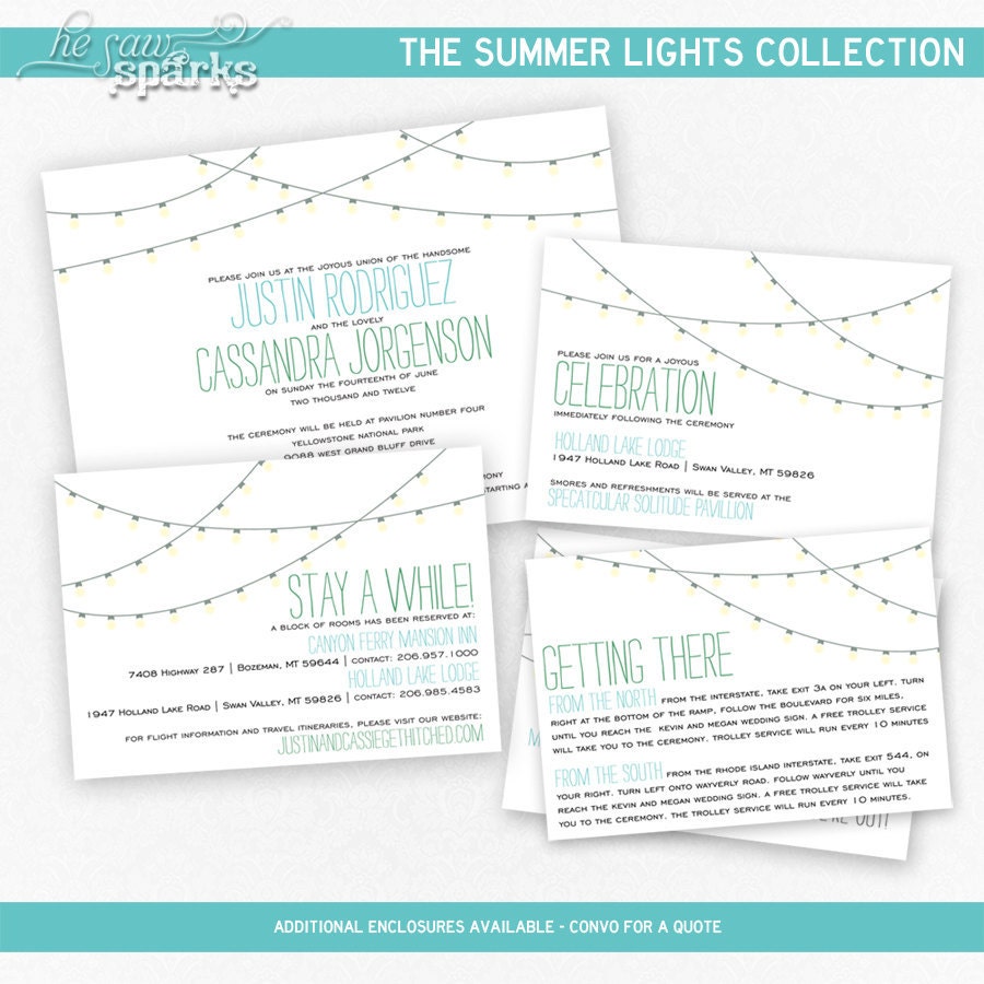 Vintage Lights Invitation - Printable - DIY