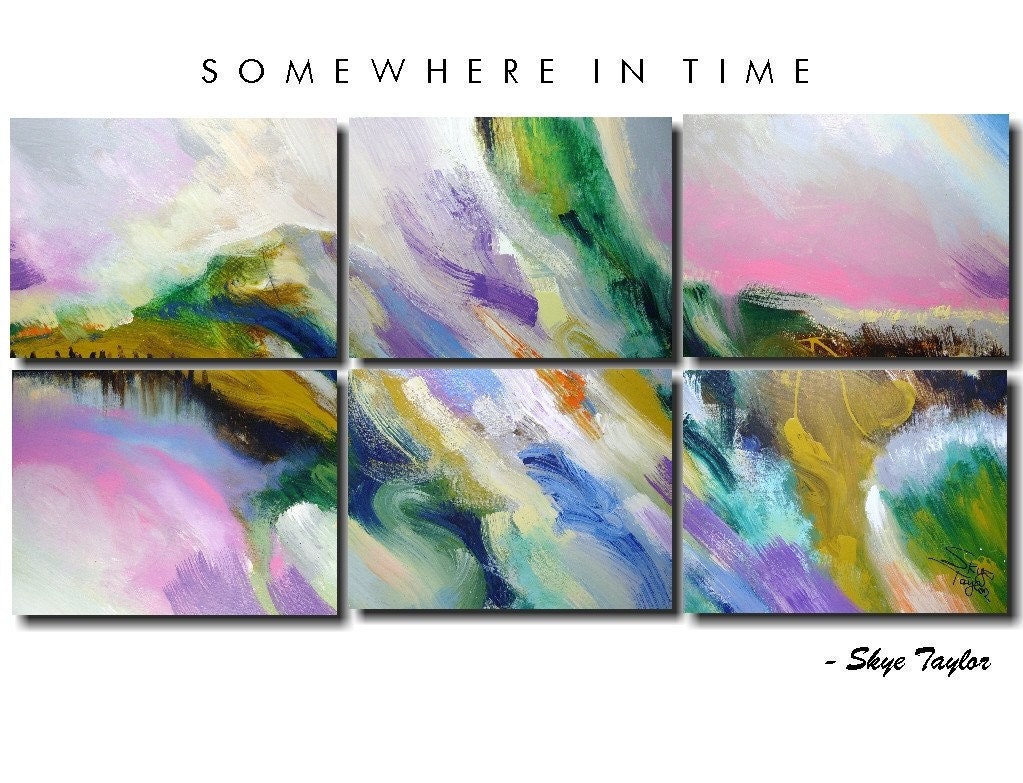 Huge Abstract Wall art - 36 x 72 -  Somewhere in Time - Skye Taylor