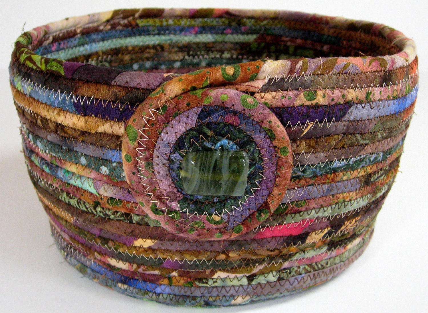 Scrappy Coiled Rope Basket / Bowl / Planter, Under 50