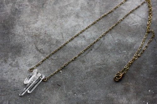 Triple Quartz Cluster Necklace