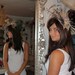 Dutch couture salmon with blackcolour fascinator with frensh netting and lots of feathers on aliceband