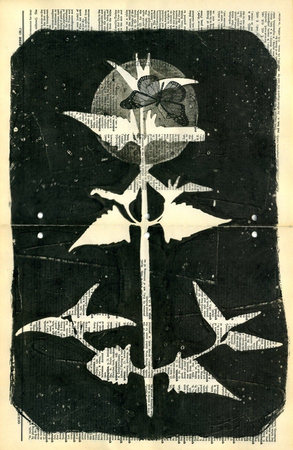 Moonlight Migration, gelatin monoprint