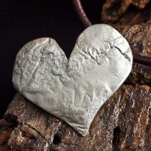 Silver Heart Necklace, valentines, wedding, unique pendant, black leather, gift for teen girl, bestfriends, handmade, textured, big heart