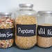 3 Large Glass Jars with Chalk Label for Kitchen Country Living Decor Storage Summer Organizing Shabby Chic