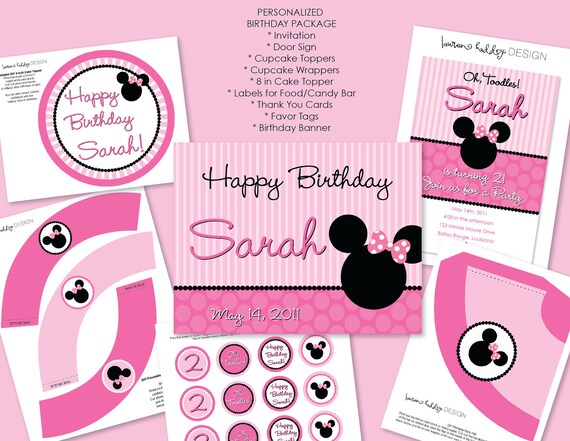 DIY Minnie Mouse Party Package Il_570xn