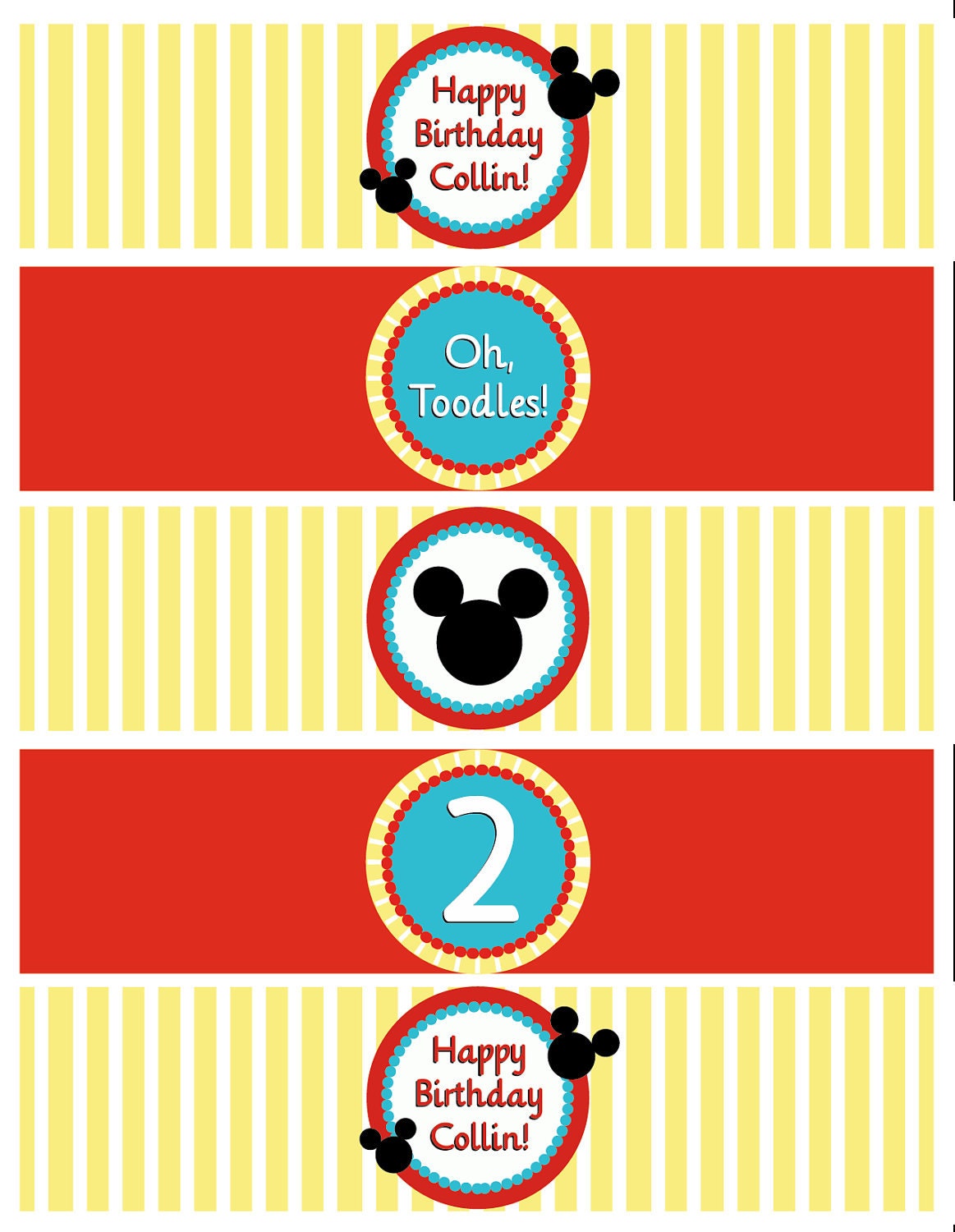 DIY Printable Mickey Mouse Water Bottle Labels Il_570xn