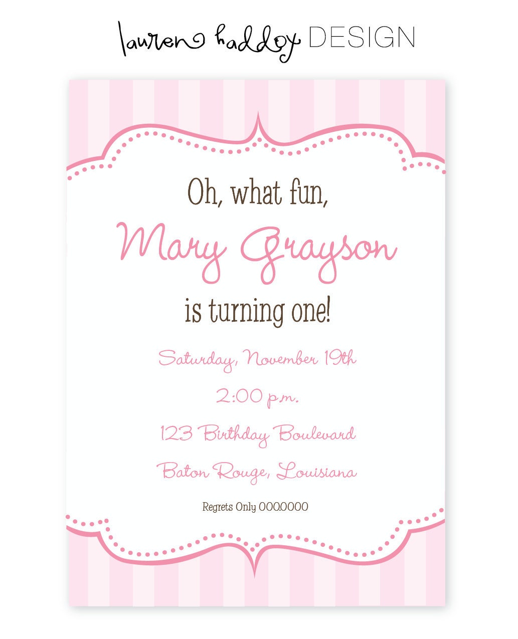 DIY, Pretty and Pink Birthday Invitation Il_570xn