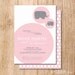 Printable/DIY - "Sweet Little Peanut" Pink and Gray Elephant Baby Shower Invitation