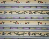 Vintage Fabric: Purple and Green Roll Floral