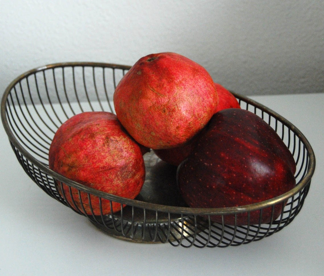 Vintage Mid-century Silver Plated Wire Bowl