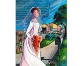 New Bride 5 x 7 inch Frameable Art Card