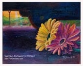 Spilled Gerber Daisies acrylic painting by T.M.Gand