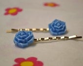 Blue Rose Bobby Pin Set